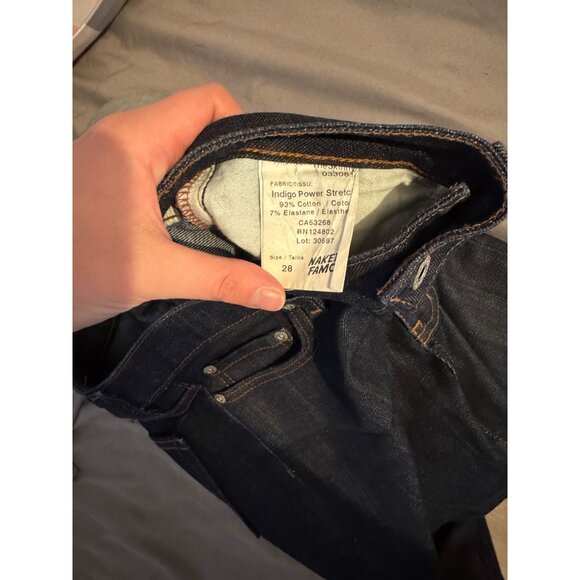 Naked & Famous Womens Indigo Power Stretch Jeans Size 28 Cotton Blend Slim Fit D - Picture 4 of 4